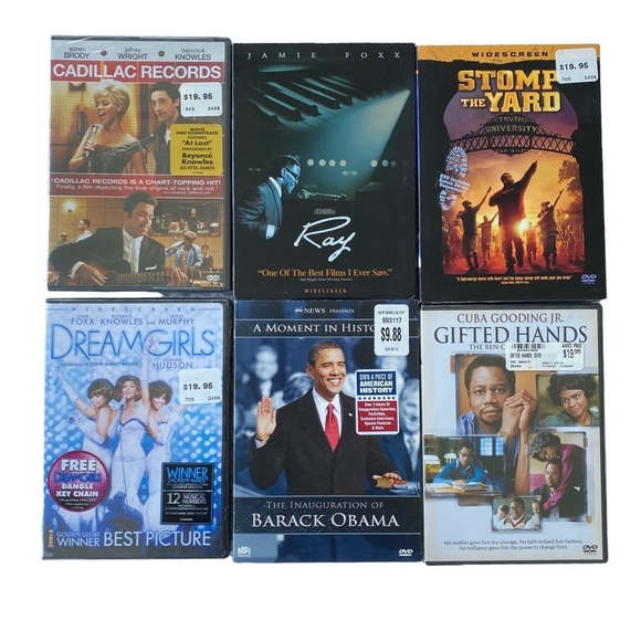 DVD NEW Drama Documentary Lot of 6 Ray Obama Dream Girls Ben Carson Keychain - Picture 1 of 15